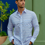 Edge of Order Mens' Cotton Shirt in Blue