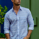 Edge of Order Mens' Cotton Shirt in Blue