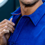Corduroy Mens' Organic Cotton Shirt in Electric Blue
