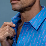 Desert Frequency Mens' Organic Cotton Shirt in Blue