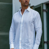 Las Salinas Blanca Mens' Cotton Shirt in White