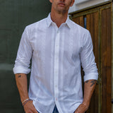 Las Salinas Blanca Mens' Cotton Shirt in White