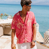 Gangsters Paradise Mens' Short Sleeve Shirt in Pink
