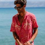 Gangsters Paradise Mens' Short Sleeve Shirt in Pink
