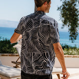 Stripes Mens' Short Sleeve Shirt in Black & White