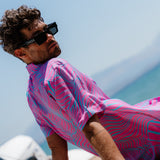 Stripes Mens' Short Sleeve Shirt in Pink & Blue