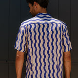 Riviera Mens' Short Sleeve Shirt in Blue & White