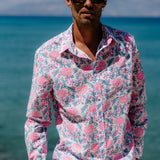 Vernon's Wonderland Mens' Cotton Shirt in Blue & Pink
