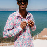 Vernon's Wonderland Mens' Cotton Shirt in Blue & Pink