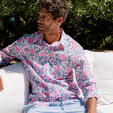 Vernon's Wonderland Mens' Cotton Shirt in Blue & Pink