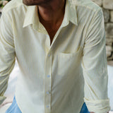 Lemon Stripe Men's Long Sleeve Shirt