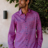 Inter Stella Mens' Cotton Shirt in Blue & Pink