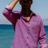 Inter Stella Mens' Cotton Shirt in Blue & Pink