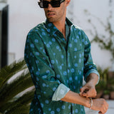 Shiny Disco Balls Mens' Cotton Shirt in Charcoal