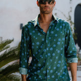 Shiny Disco Balls Mens' Cotton Shirt in Charcoal