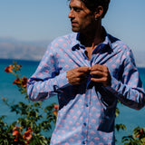 Sunrise Lotus Mens' Organic Cotton Shirt in Violet & Pink