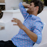 Sunrise Lotus Mens' Organic Cotton Shirt in Violet & Pink