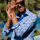 Shell Yeah! Mens' Organic Cotton Shirt in Lilac & Sky Blue