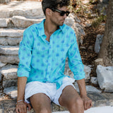 Ocean Drive Mens' Cotton Shirt in Blue