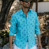 Ocean Drive Mens' Cotton Shirt in Blue