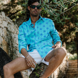 Ocean Drive Mens' Cotton Shirt in Blue