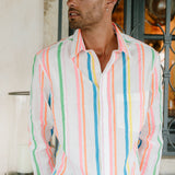Spectrum Stride Mens' Shirt in White and Multi