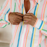 Spectrum Stride Mens' Shirt in White and Multi