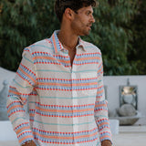 Aztec Groove Mens's Long Sleeve Shirt in Multi-colour