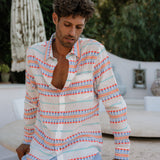Aztec Groove Mens's Long Sleeve Shirt in Multi-colour