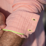 Twice as Nice Mens' Cotton Shirt in Coral