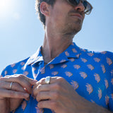 Montana Calor Mens' Eco-Viscose Short Sleeve Shirt in Blue