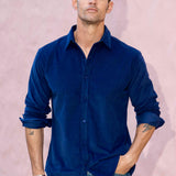 Corduroy Mens' Organic Cotton Shirt in New Navy