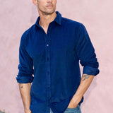 Corduroy Mens' Organic Cotton Shirt in New Navy