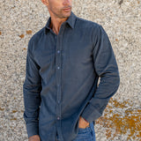 Corduroy Mens' Organic Cotton Shirt in Charcoal