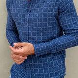 Dash Out Mens' Cotton Shirt in Blue