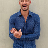 Dash Out Mens' Cotton Shirt in Blue