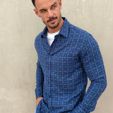 Dash Out Mens' Cotton Shirt in Blue