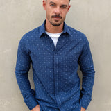 Dash in Indigo Mens' Cotton Shirt in Indigo