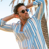 Ionian Blue Mens' Cotton Shirt in Blue