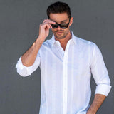 Las Salinas Blanca Mens' Cotton Shirt in White