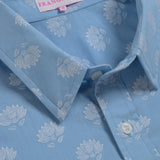 Lotus sky Mens' Organic Shirt in Blue and white