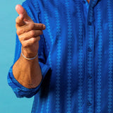 Lucked Up Mens' Cotton shirt in Blue