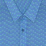 Electro Beat Men's Organic Cotton Shirt in Mid Blue