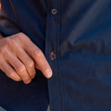 Mens Navy Plain Poplin Organic Cotton Shirt