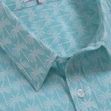 Palm Grove Mens' Organic Shirt in Aqua