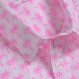 Palm Mens' Organic Cotton Shirt in White and Neon Pink