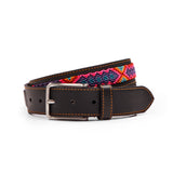 Tulum Mens' Leather Braided Belt in Black