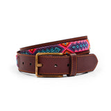 Tulum Mens' Leather Braided Belt in Brown