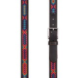 Tulum Mens' Leather Braided Belt in Black