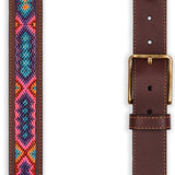 Tulum Mens' Leather Braided Belt in Brown